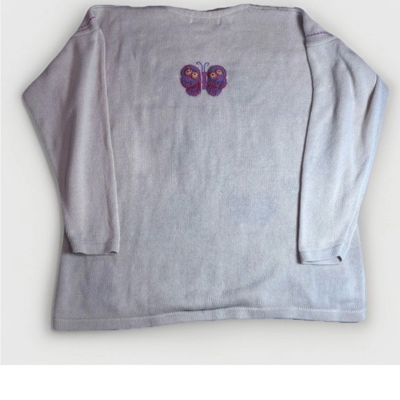 1990’s Women’s Embroidered Floral Cardigan - Cream - Picture 7 of 8